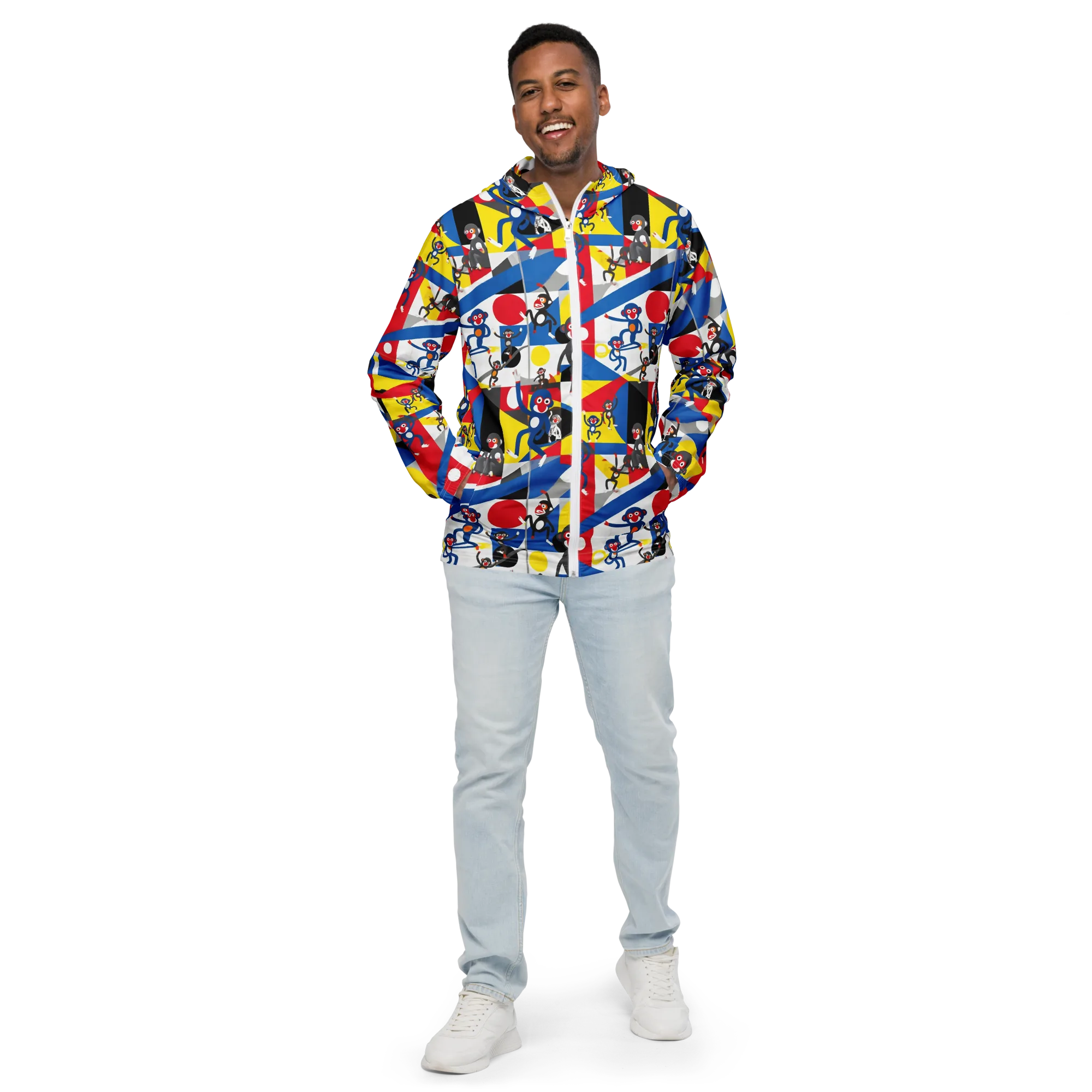 Primate Geometry on Men's Windbreaker — Front