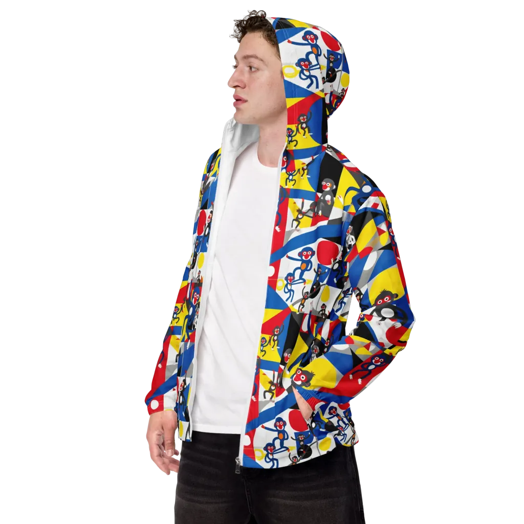 Primate Geometry on Men's Windbreaker — Left Front