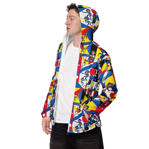 Primate Geometry on a Men's Windbreaker
