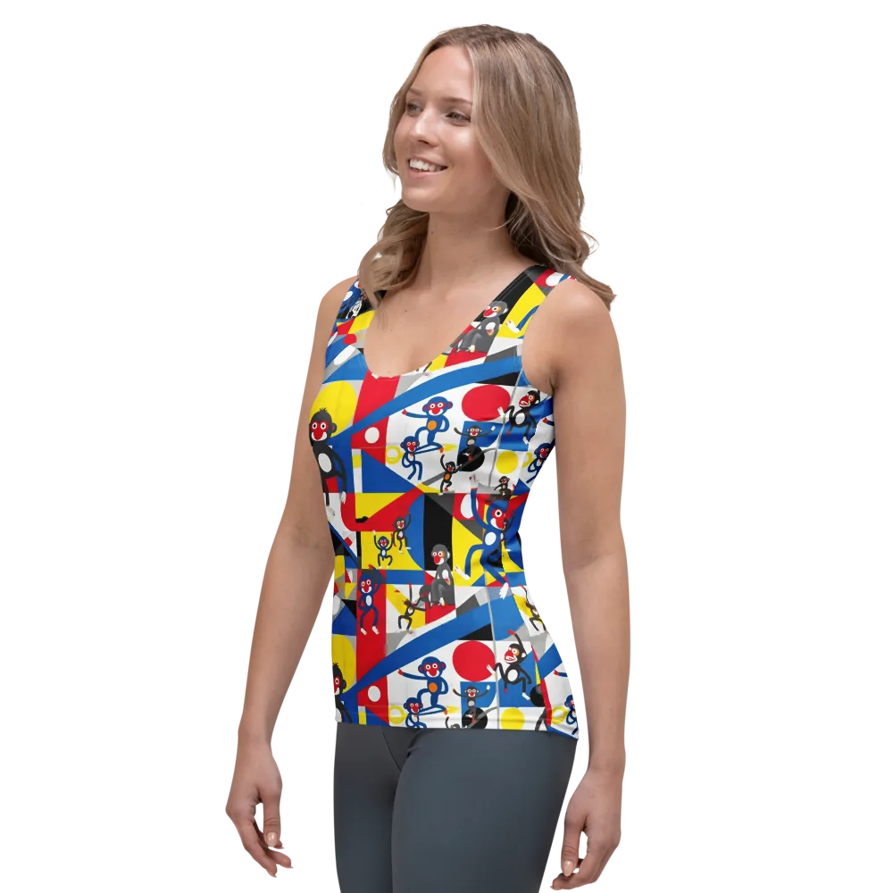 Primate Geometry on Women's Tank Top — Left Front