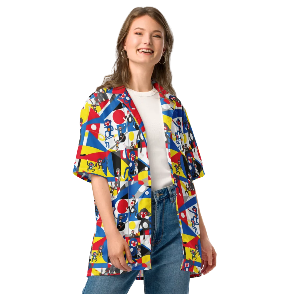 Primate Geometry on Button Shirt — Front