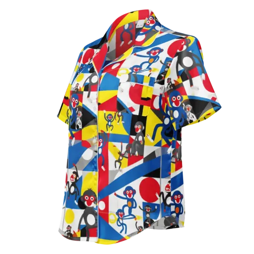 Primate Geometry on a Women's Short Sleeve Pajama Top