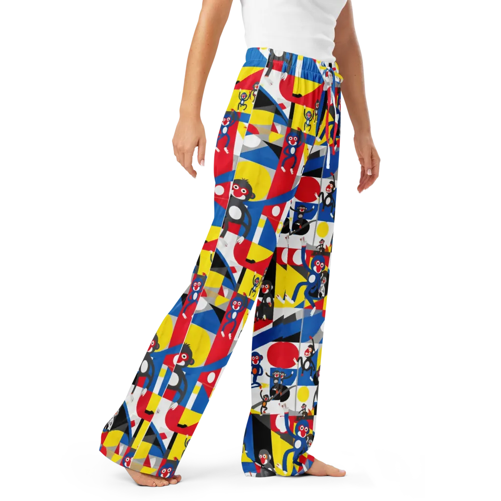 Primate Geometry on Women's Pajama Pants — Right Front
