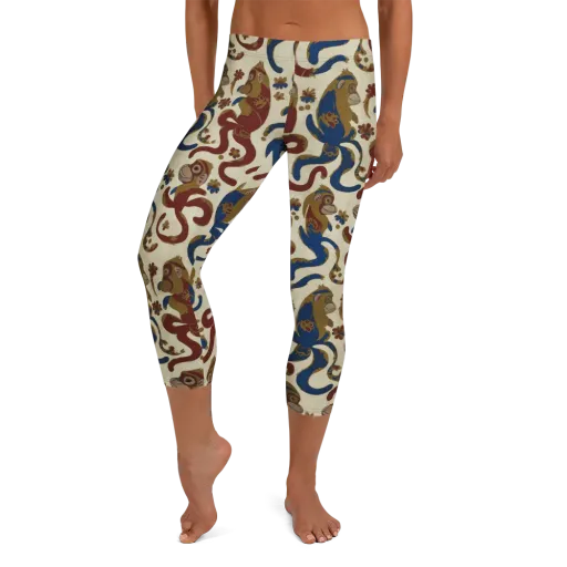 Carnival Macaque on a Capri Leggings