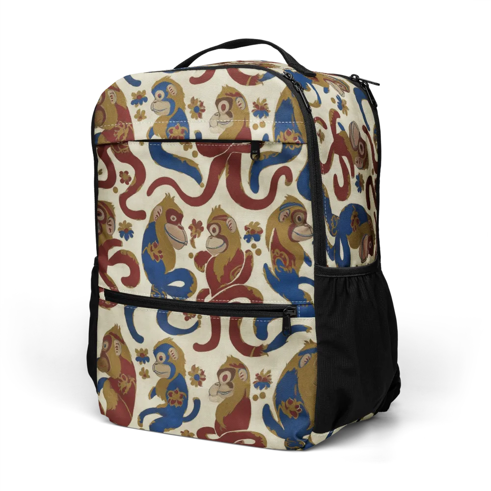 Carnival Macaque on Utility Backpack — Left Front