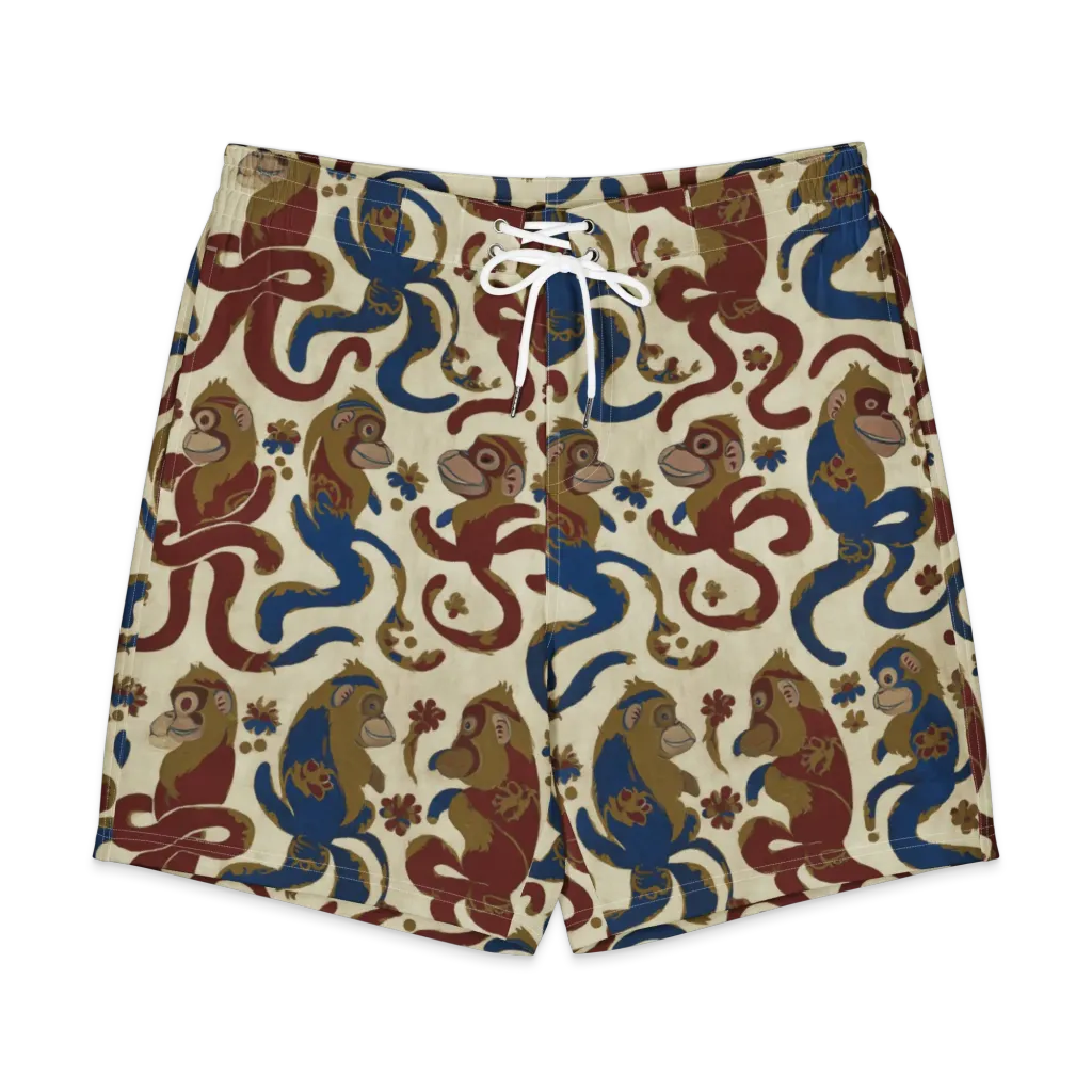 Carnival Macaque on Men's Board Shorts — Front