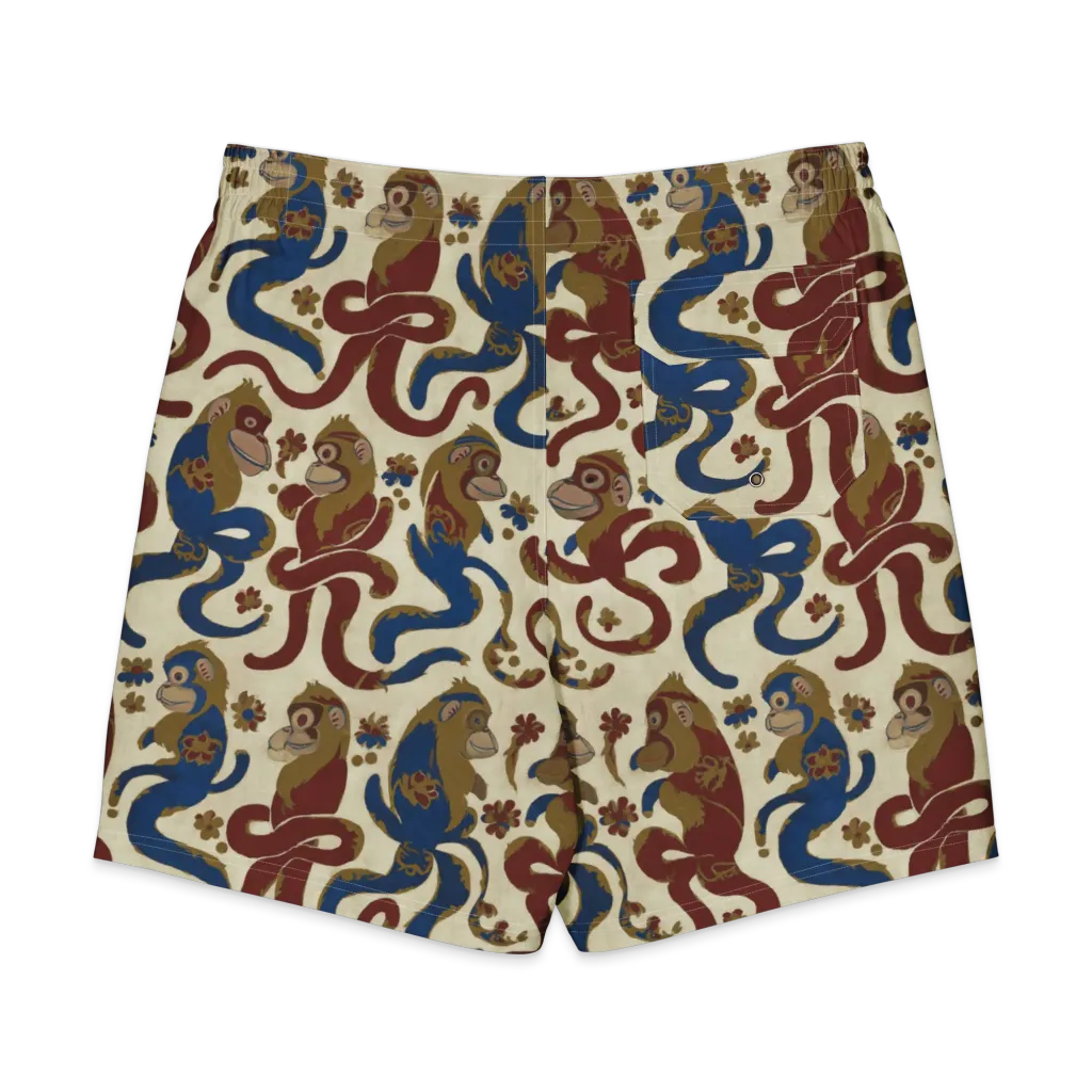 Carnival Macaque on Men's Board Shorts — Back