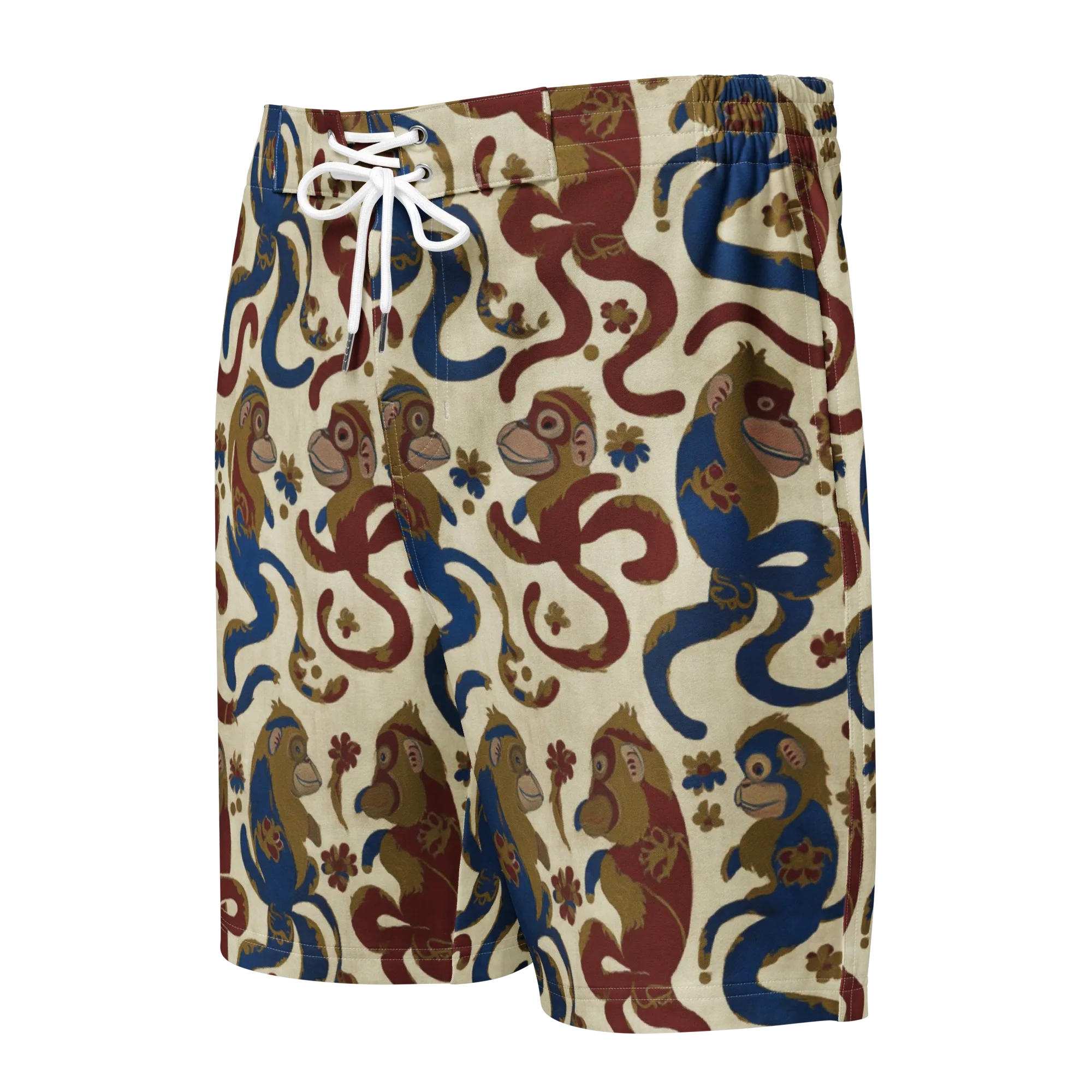 Carnival Macaque on Men's Board Shorts — Front