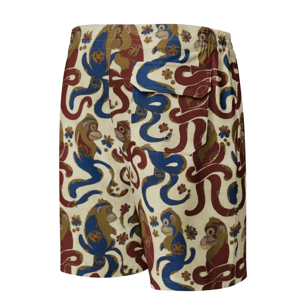 Carnival Macaque on Men's Board Shorts — Back
