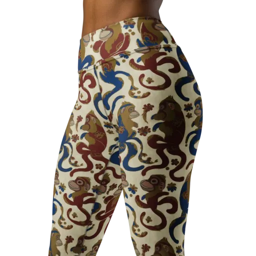 Carnival Macaque on a Yoga Leggings