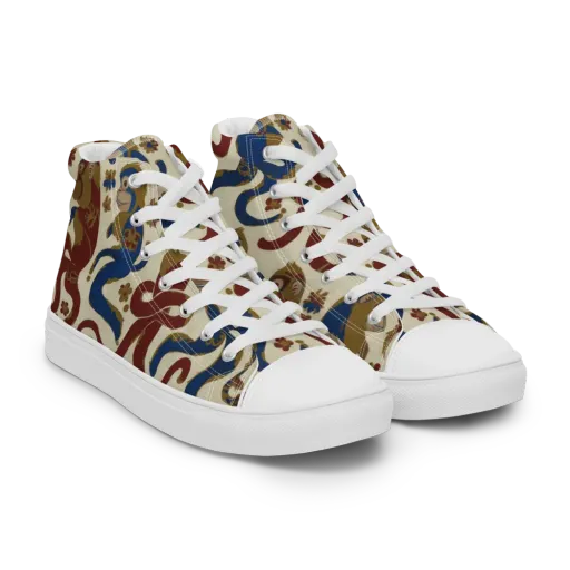 Carnival Macaque on a Men's High Top Canvas Shoes