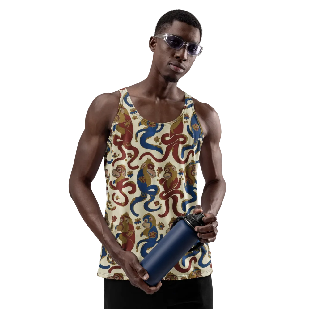 Carnival Macaque on Men's Tank Top — Front