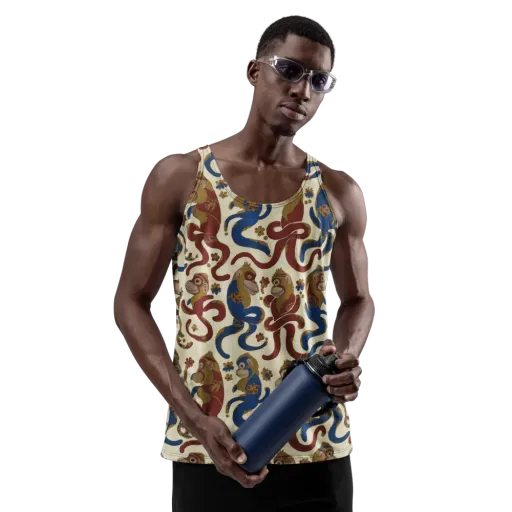 Carnival Macaque on a Men's Tank Top