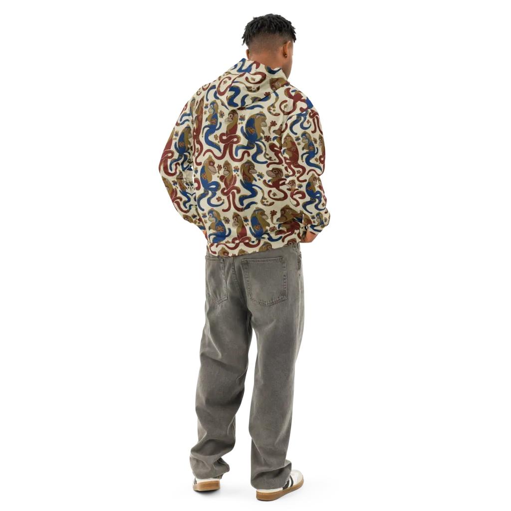 Carnival Macaque on Cotton Hoodie — Back