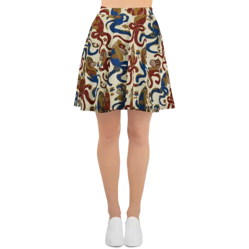 Carnival Macaque on a Skater Skirt