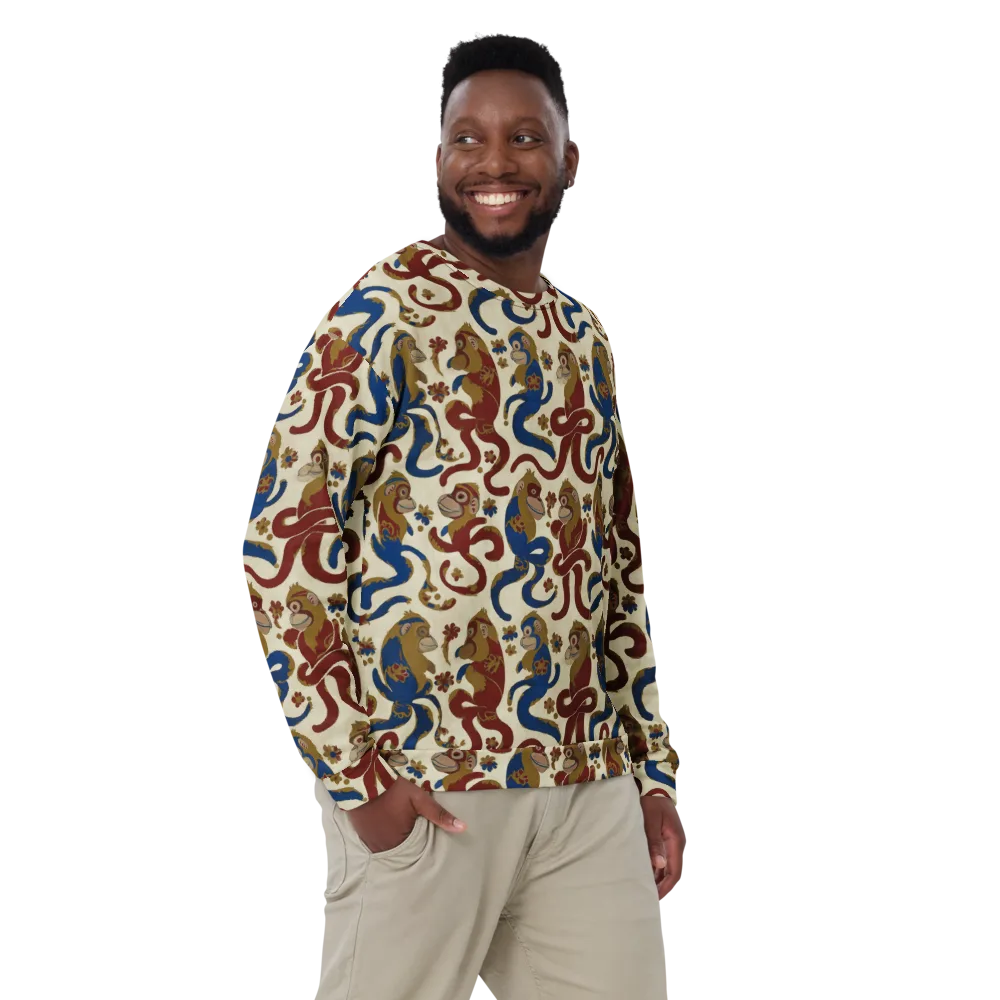 Carnival Macaque on Sweatshirt — Front