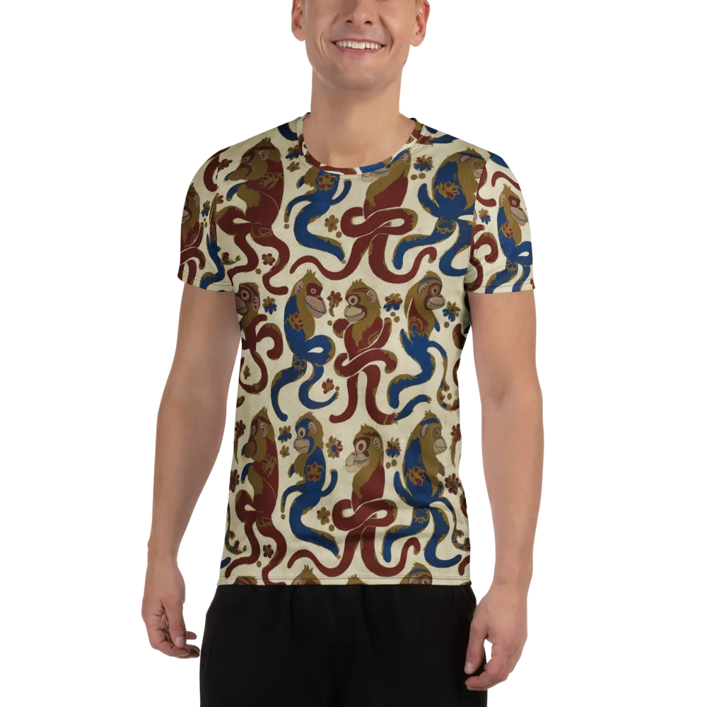 Carnival Macaque on Men's Athletic T-Shirt — Front
