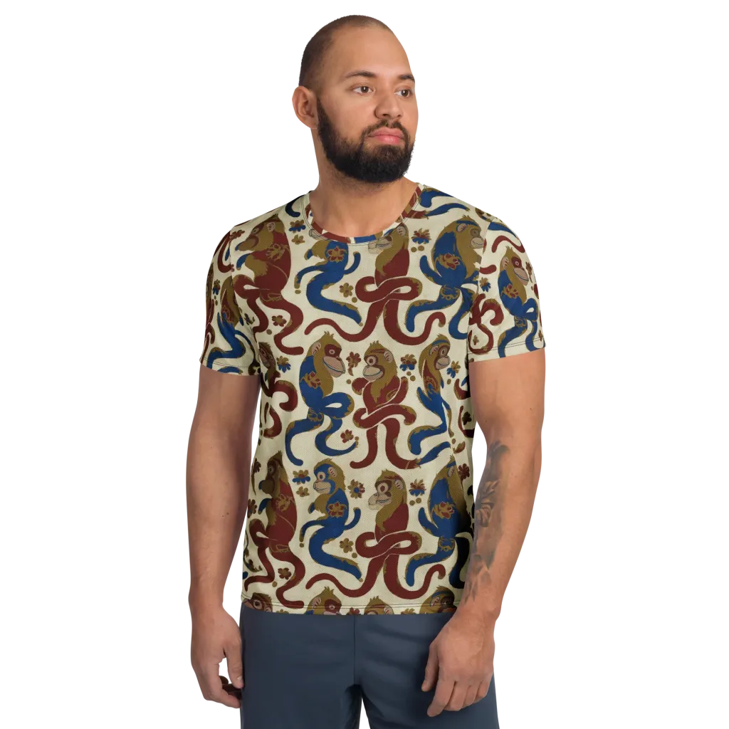 Carnival Macaque on Men's Athletic T-Shirt — Front