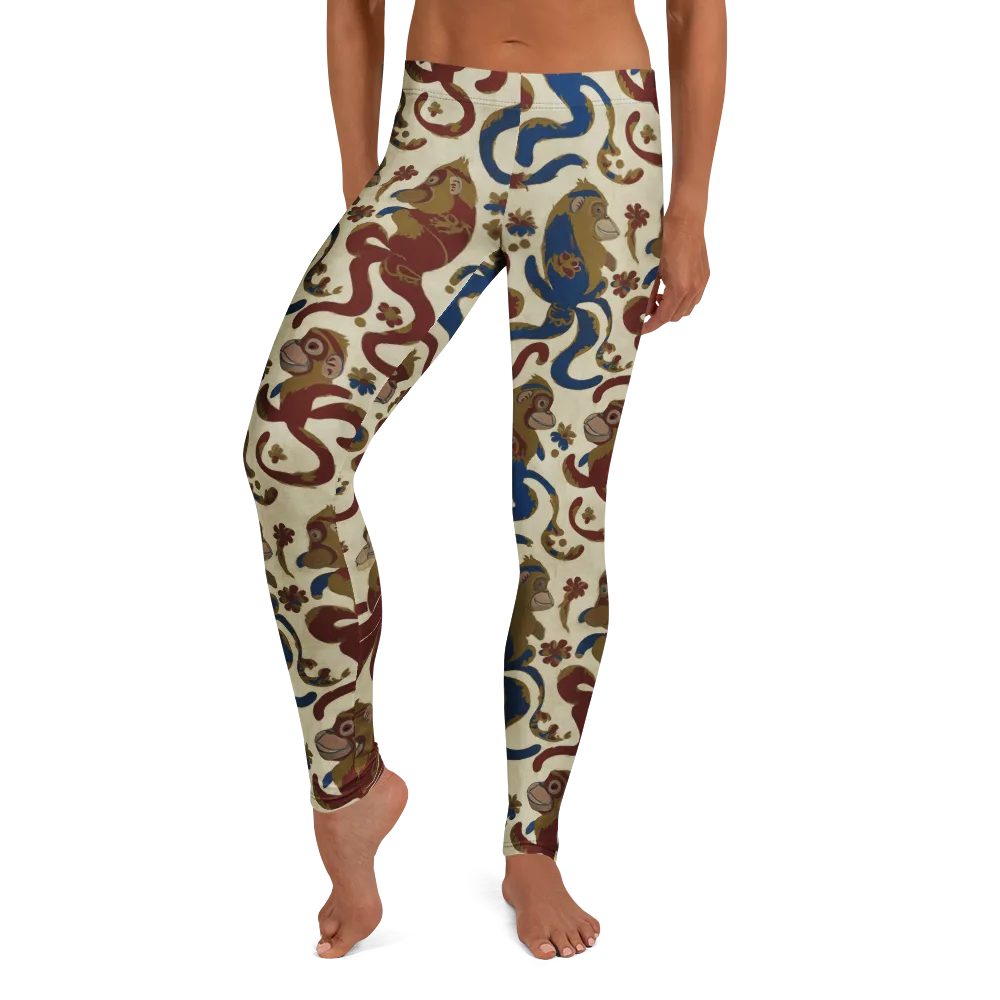 Carnival Macaque on Leggings — Front
