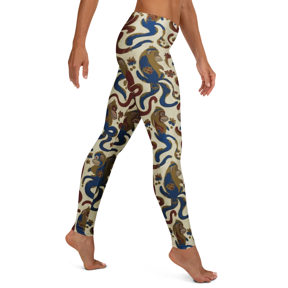Carnival Macaque on Leggings — Right