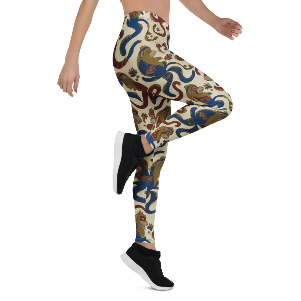Carnival Macaque on Leggings — Right
