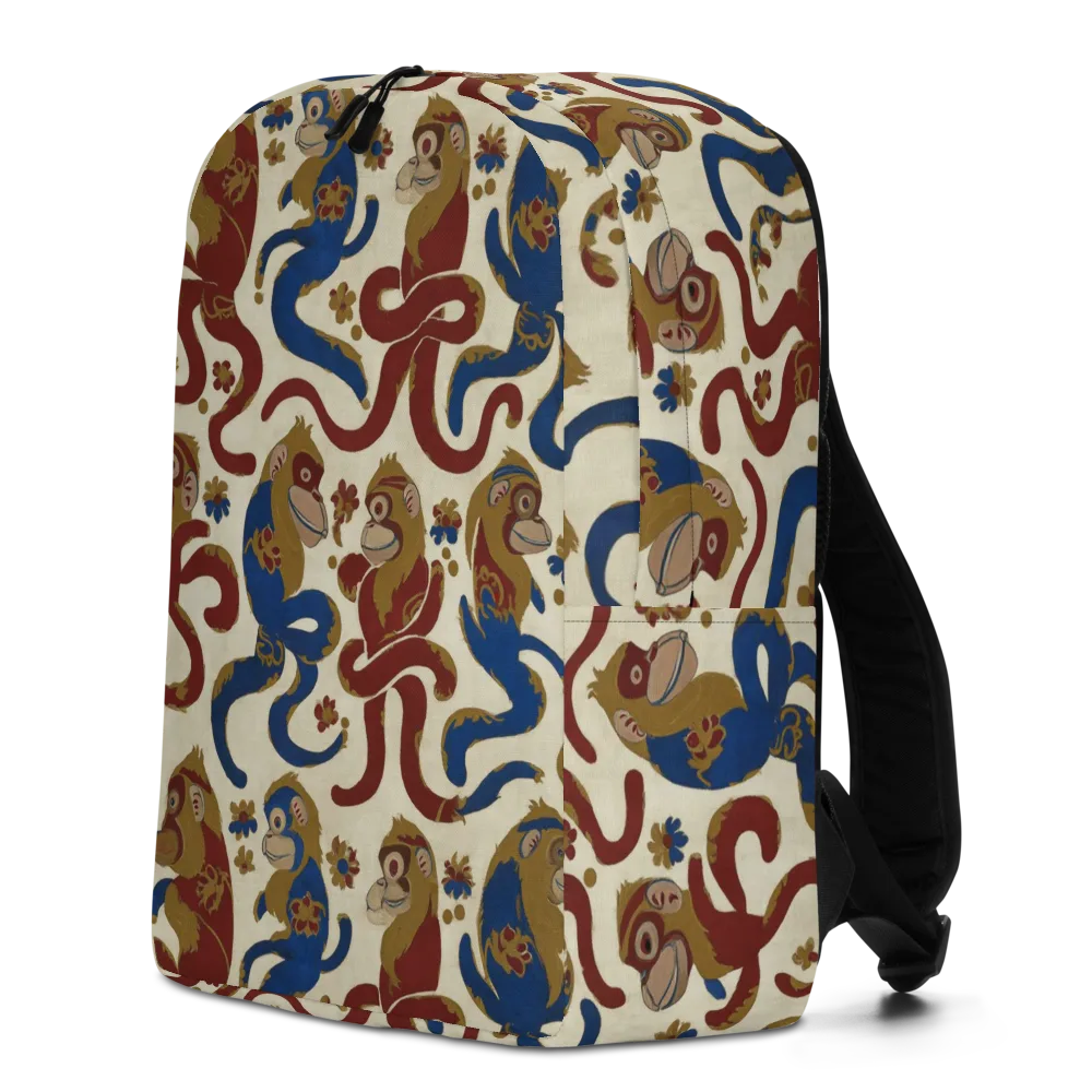 Carnival Macaque on Minimalist Backpack — Left