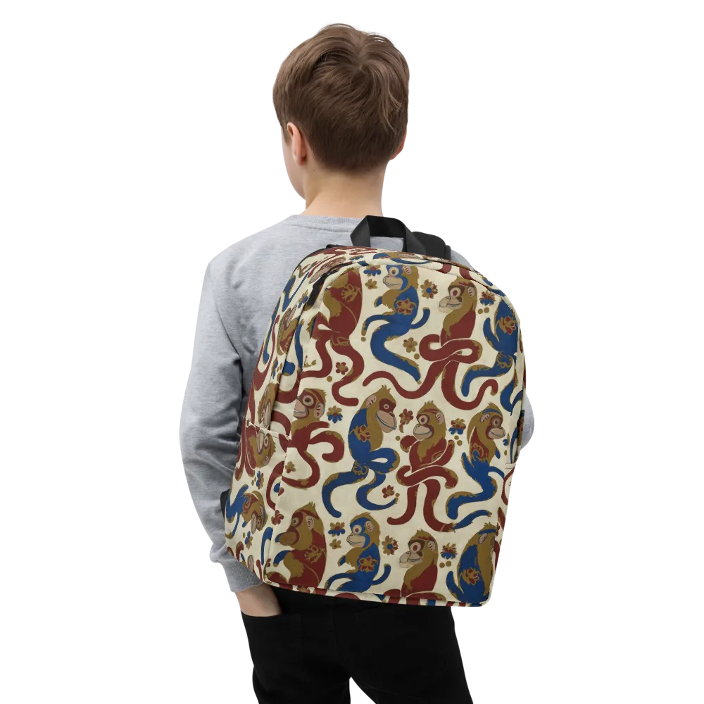 Carnival Macaque on Minimalist Backpack — Zoomed-in