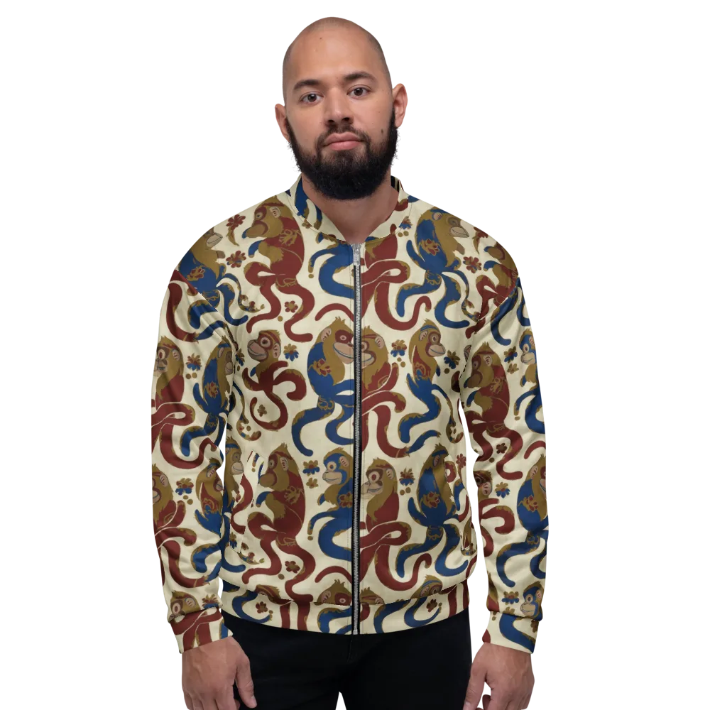 Carnival Macaque on Bomber Jacket — Front