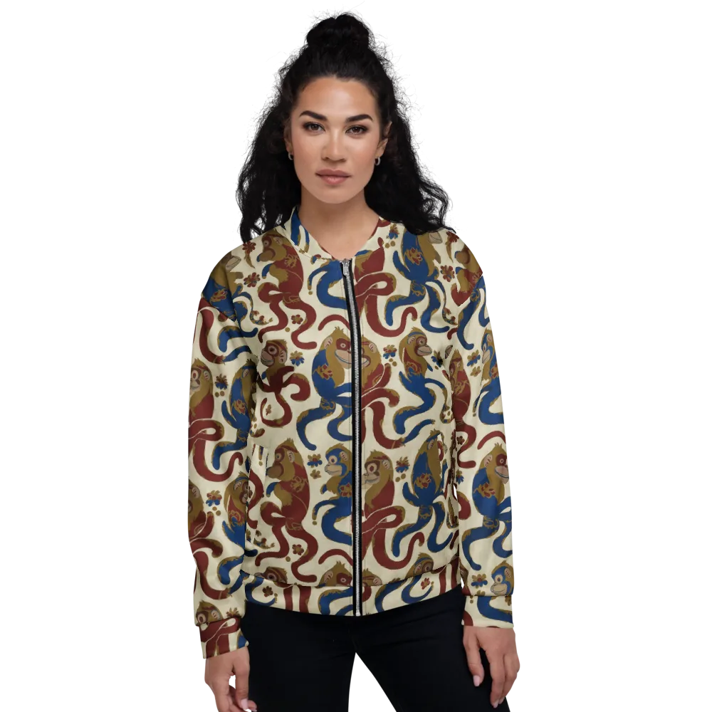 Carnival Macaque on Bomber Jacket — Front