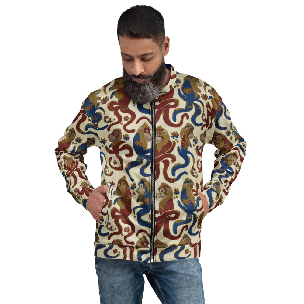 Carnival Macaque on Bomber Jacket — Front