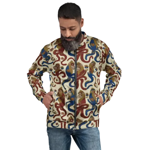 Carnival Macaque on a Bomber Jacket