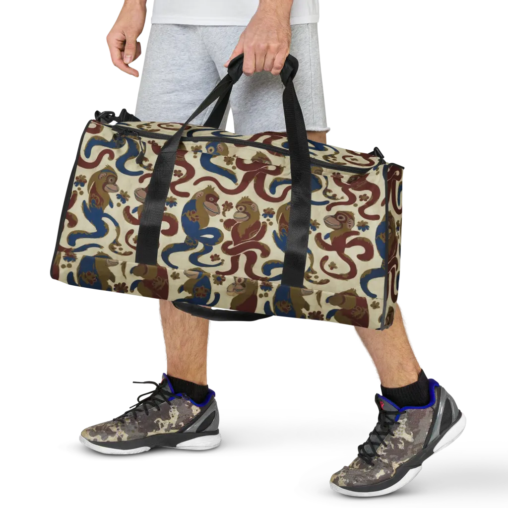 Carnival Macaque on Duffle Bag — Front