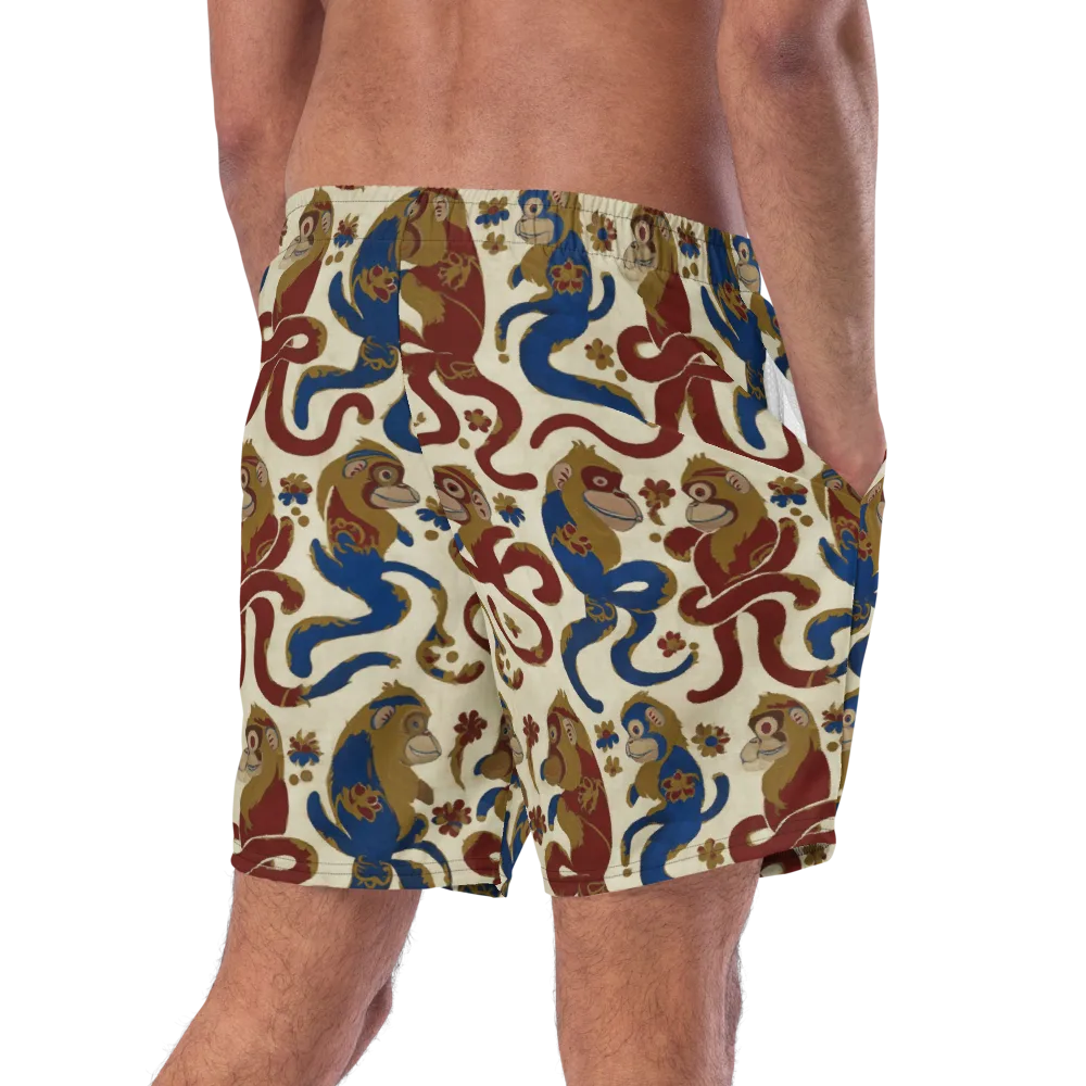 Carnival Macaque on Swim Trunks — Right Back