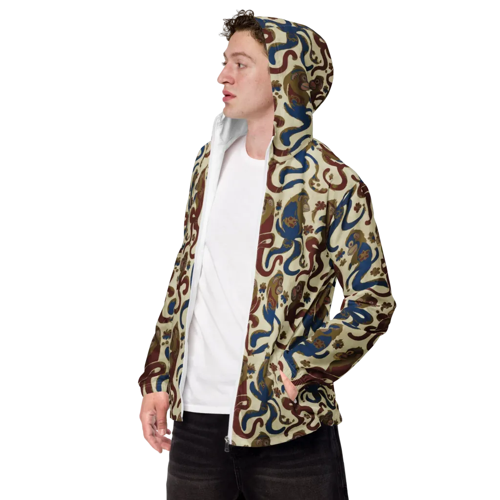 Carnival Macaque on Men's Windbreaker — Left Front