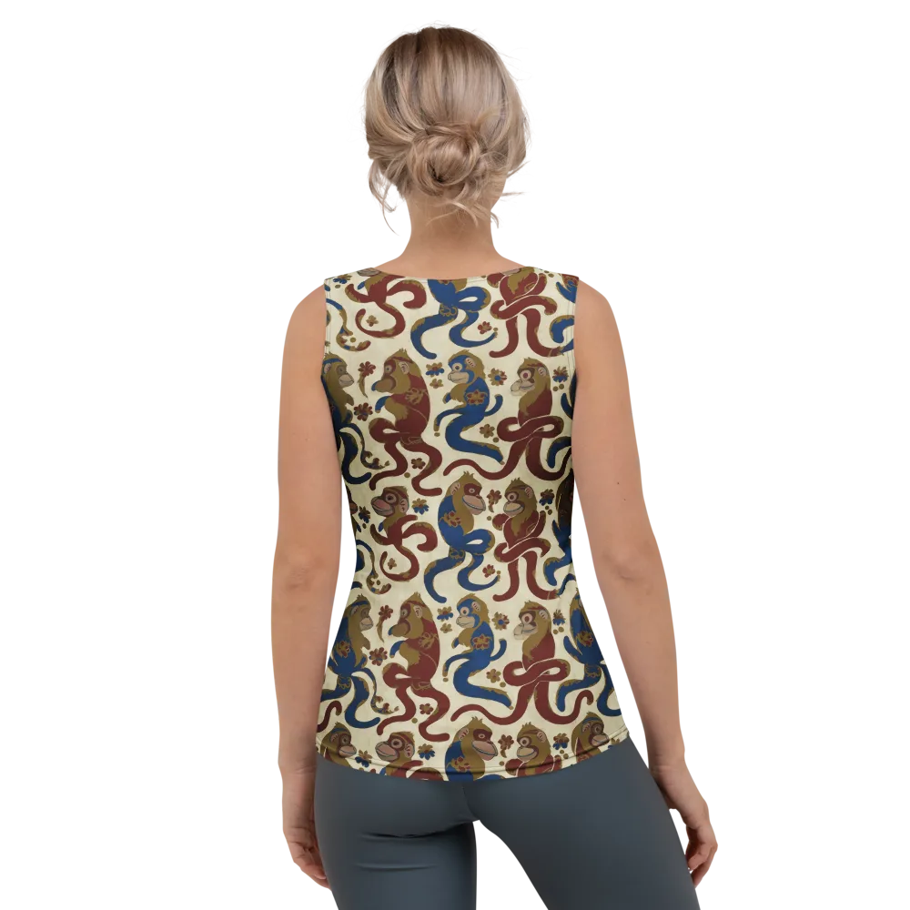 Carnival Macaque on Women's Tank Top — Back