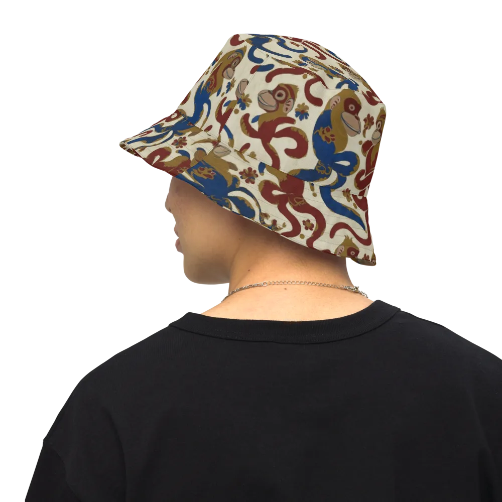 Carnival Macaque on Reversible Bucket Hat — Back Inside