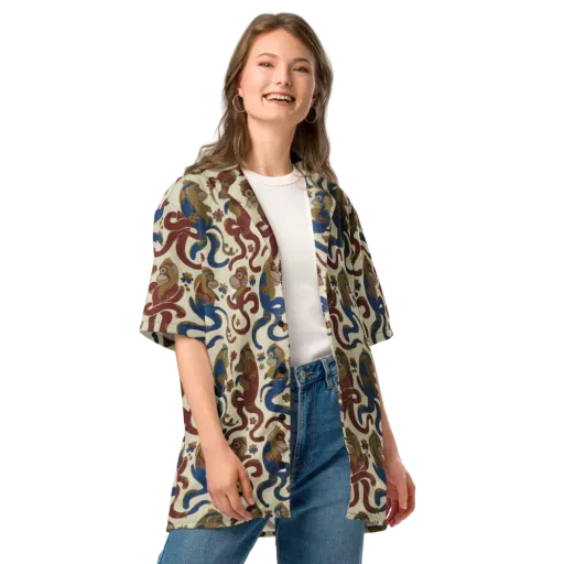 Carnival Macaque on a Button Shirt