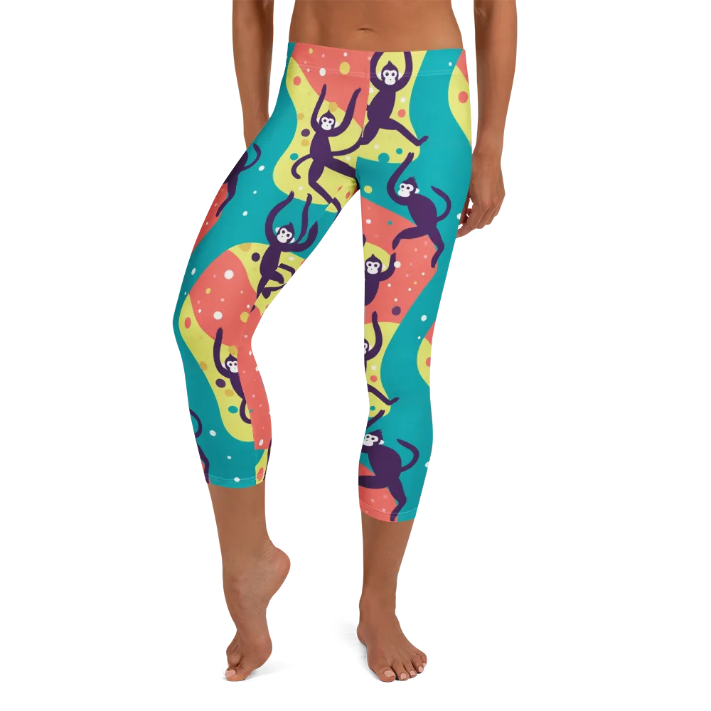 Canopy Carnival on Capri Leggings — Front