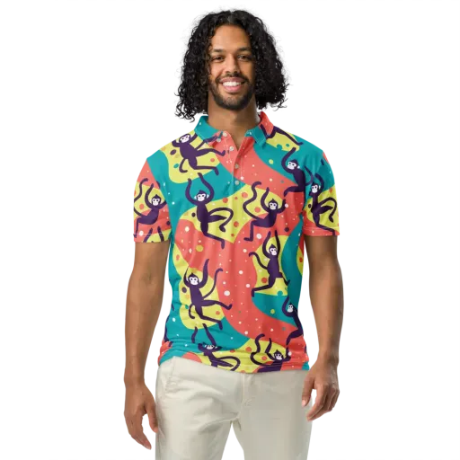 Canopy Carnival on a Men's Slim Fit Polo Shirt
