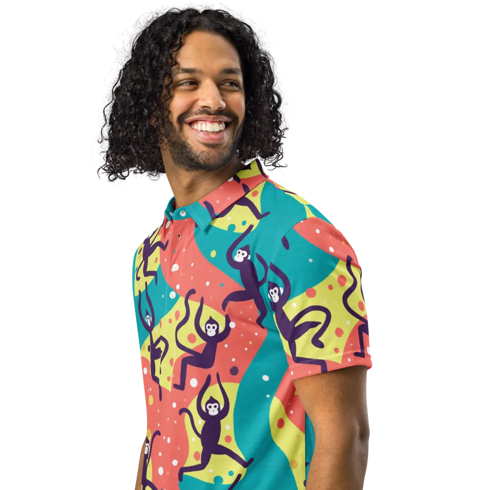 Canopy Carnival on Men's Slim Fit Polo Shirt — Left Front