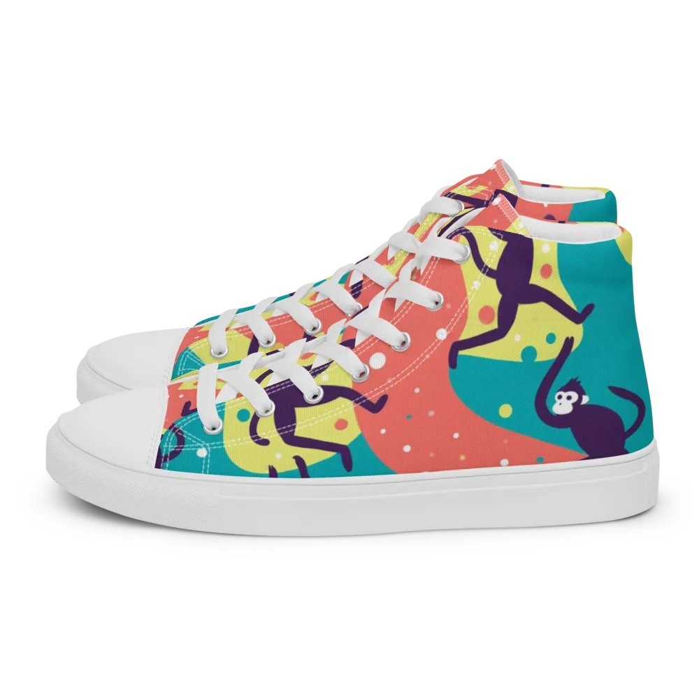 Canopy Carnival on Men's High Top Canvas Shoes — Left