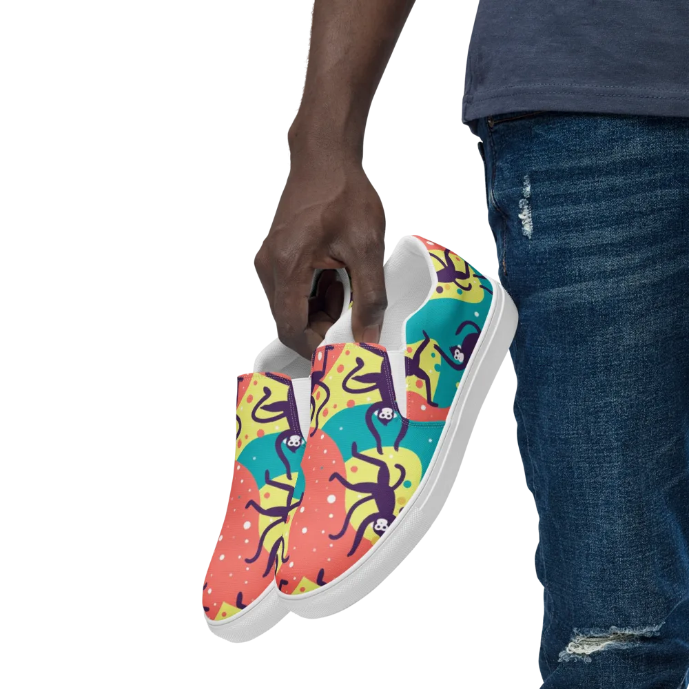 Canopy Carnival on Men's Slip-On Canvas Shoes — Left Front