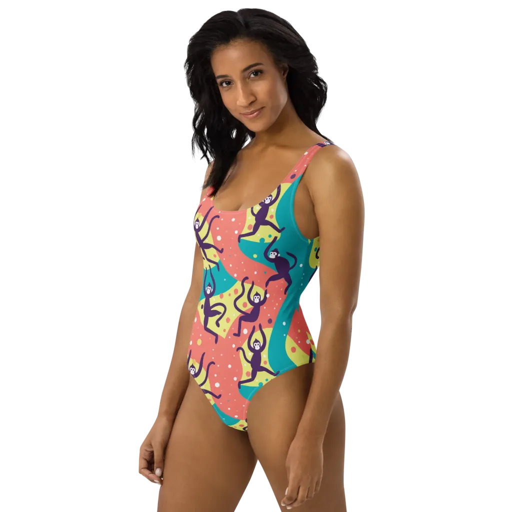 Canopy Carnival on One-Piece Swimsuit — Left