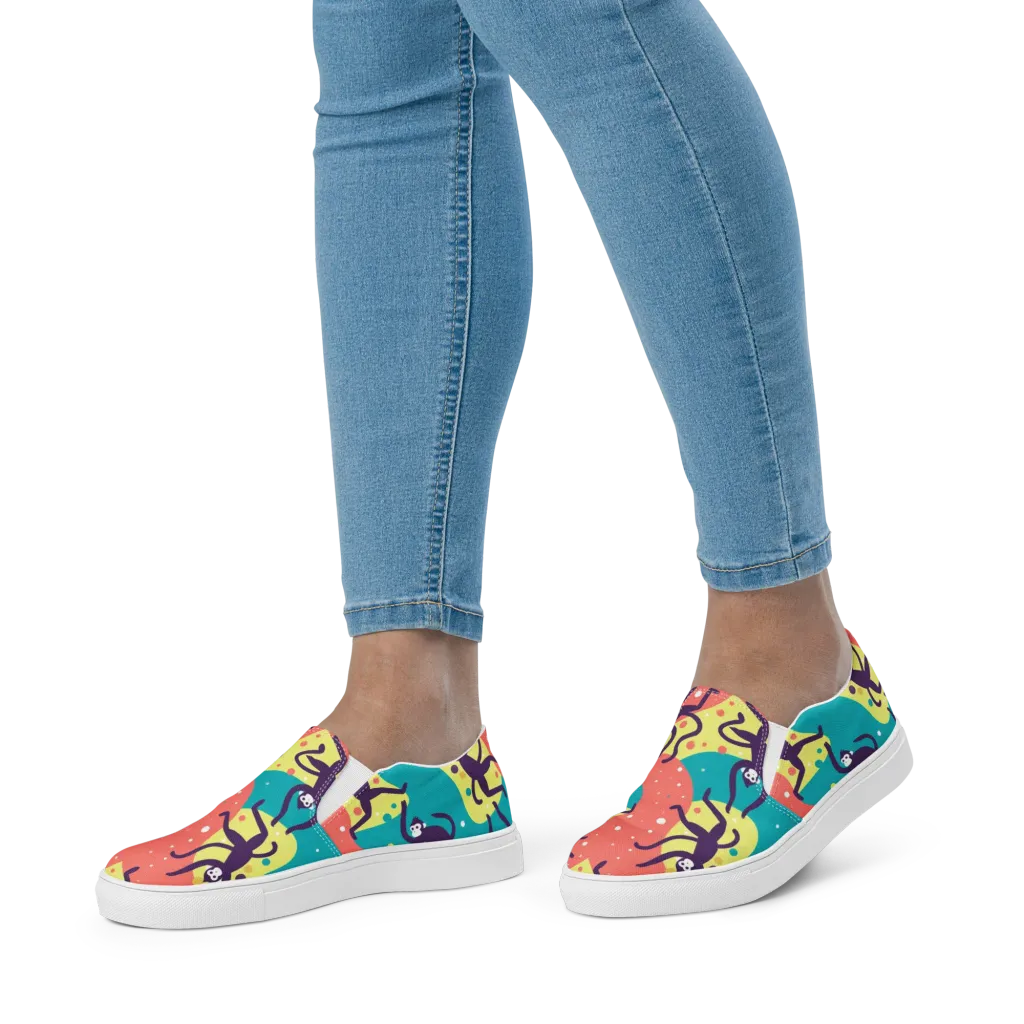 Canopy Carnival on Women's Slip-On Canvas Shoes — Front