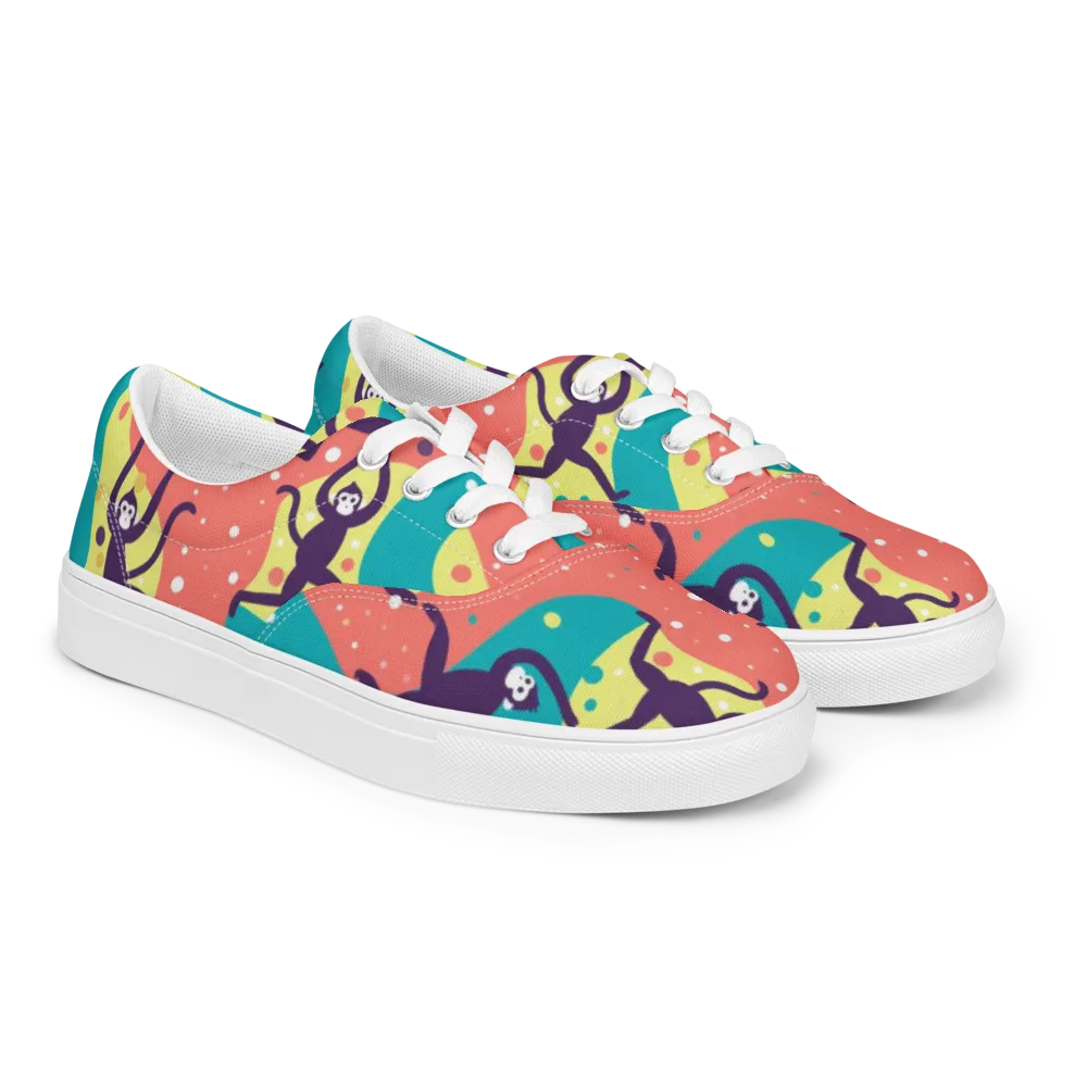 Canopy Carnival on Men's Lace-Up Canvas Shoes — Right Front