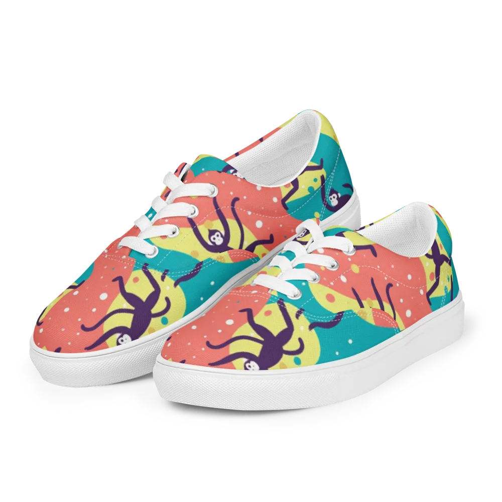 Canopy Carnival on Men's Lace-Up Canvas Shoes — Left Front