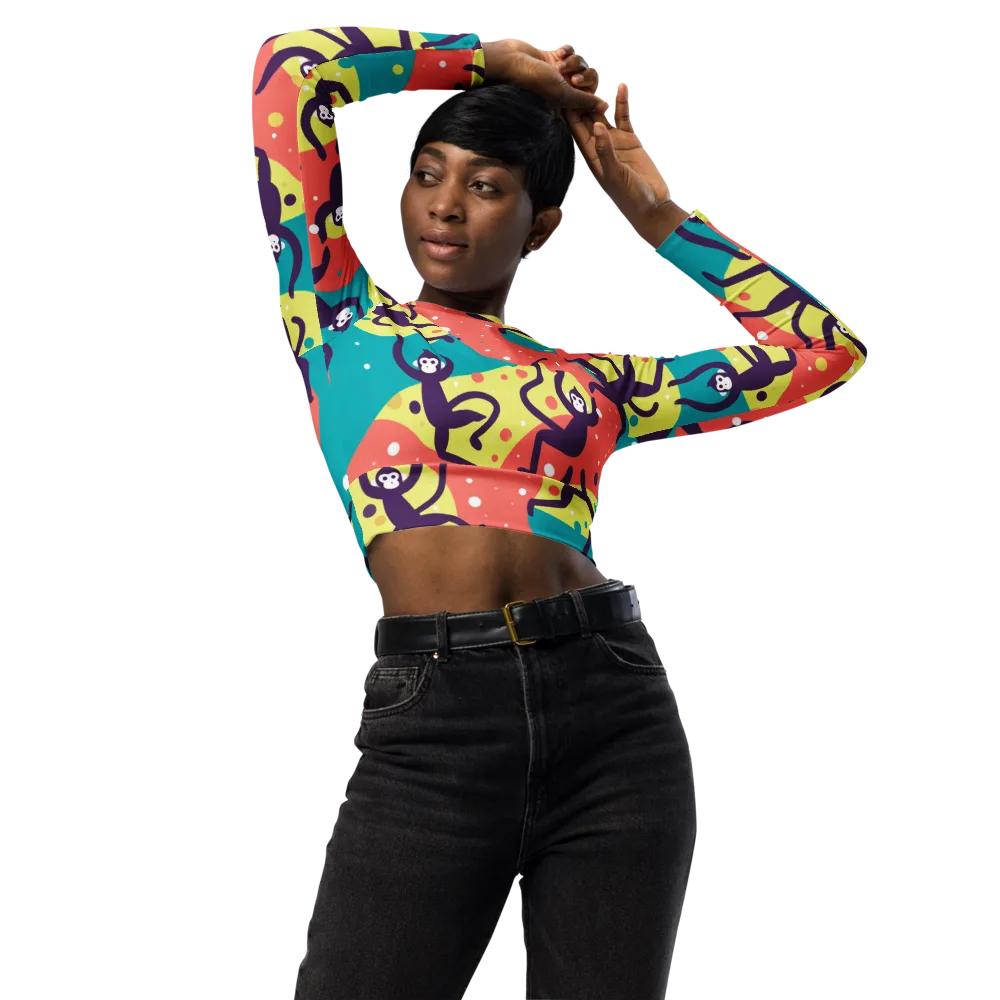 Canopy Carnival on Long Sleeve Crop Top — Front