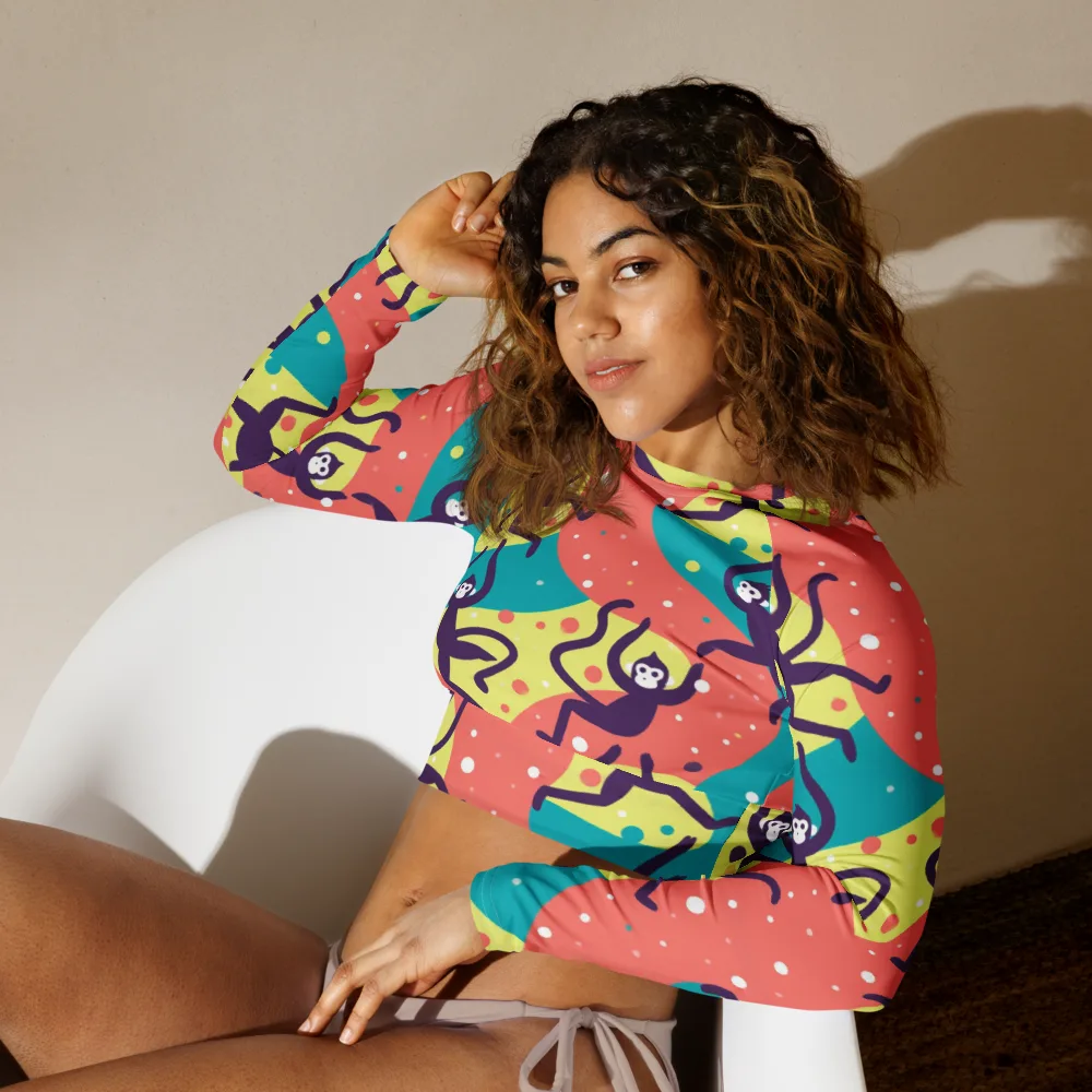 Canopy Carnival on Long Sleeve Crop Top — Left Front