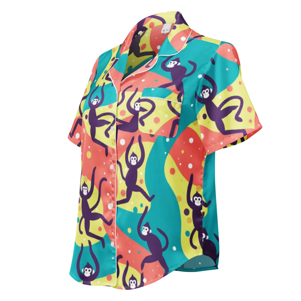 Canopy Carnival on Women's Short Sleeve Pajama Top — Left Front