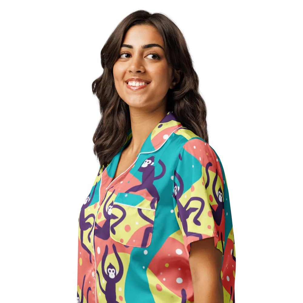 Canopy Carnival on Women's Short Sleeve Pajama Top — Left Front